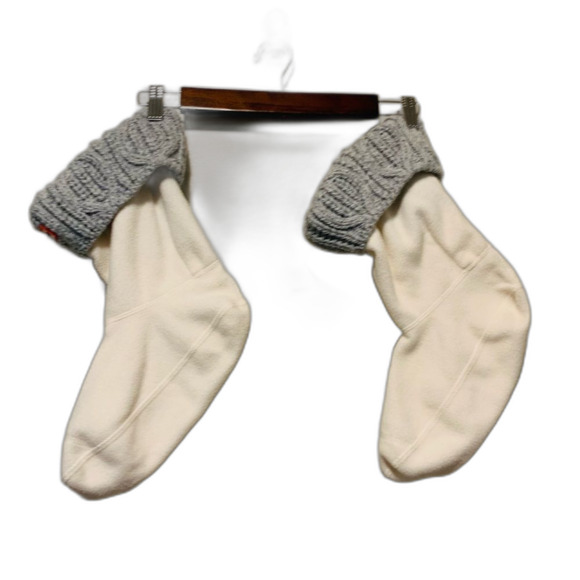 Hunter Boot liners cream fleece grey cable knit trim size xl - Picture 3 of 6